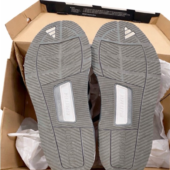 Adidas White and Gray Dropset Control Running Shoes - Picture 3 of 5